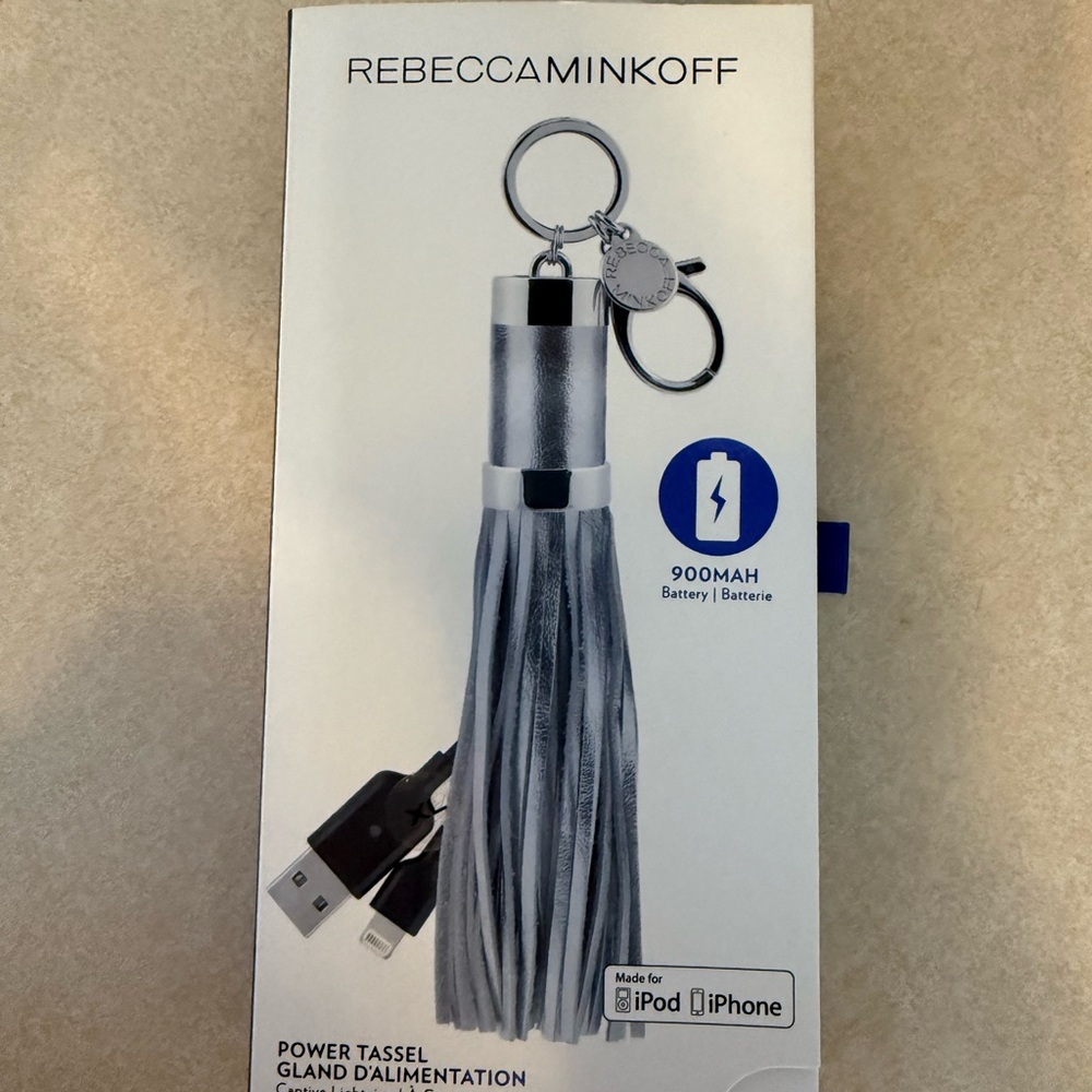 Rebecca Minkoff Silver Charging Tassel for iPhone